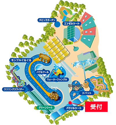 日本モンキーパーク「水の楽園 モンプル」地図